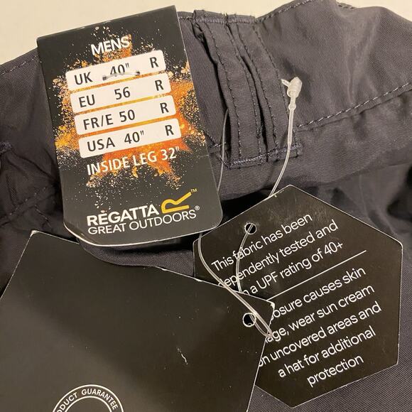 MENS 40” REGATTA Outdoors WORKING WALKING Hiking ACTION CARGO TROUSERS UPF40+ - Picture 5 of 12